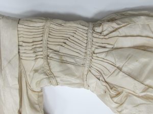 sleeve detail of European wedding dress, 1838