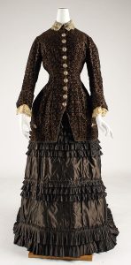 1879 brown wedding dress