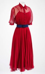 red wedding dress, circa 1938